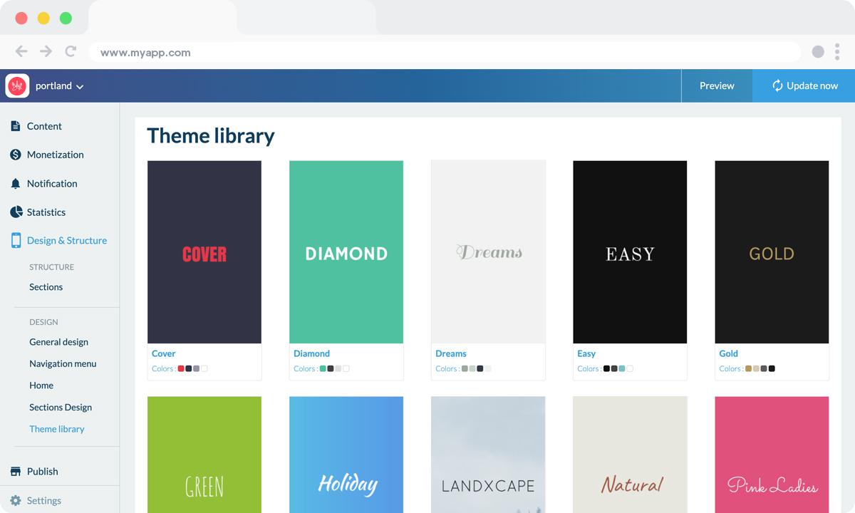 Theme library GoodBarber Theme library GoodBarber